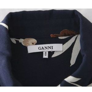 Ganni Tops - Ganni blue button down floral shirt 34 Small top Ganni Tops - Ganni blue button down floral shirt 34 Small top